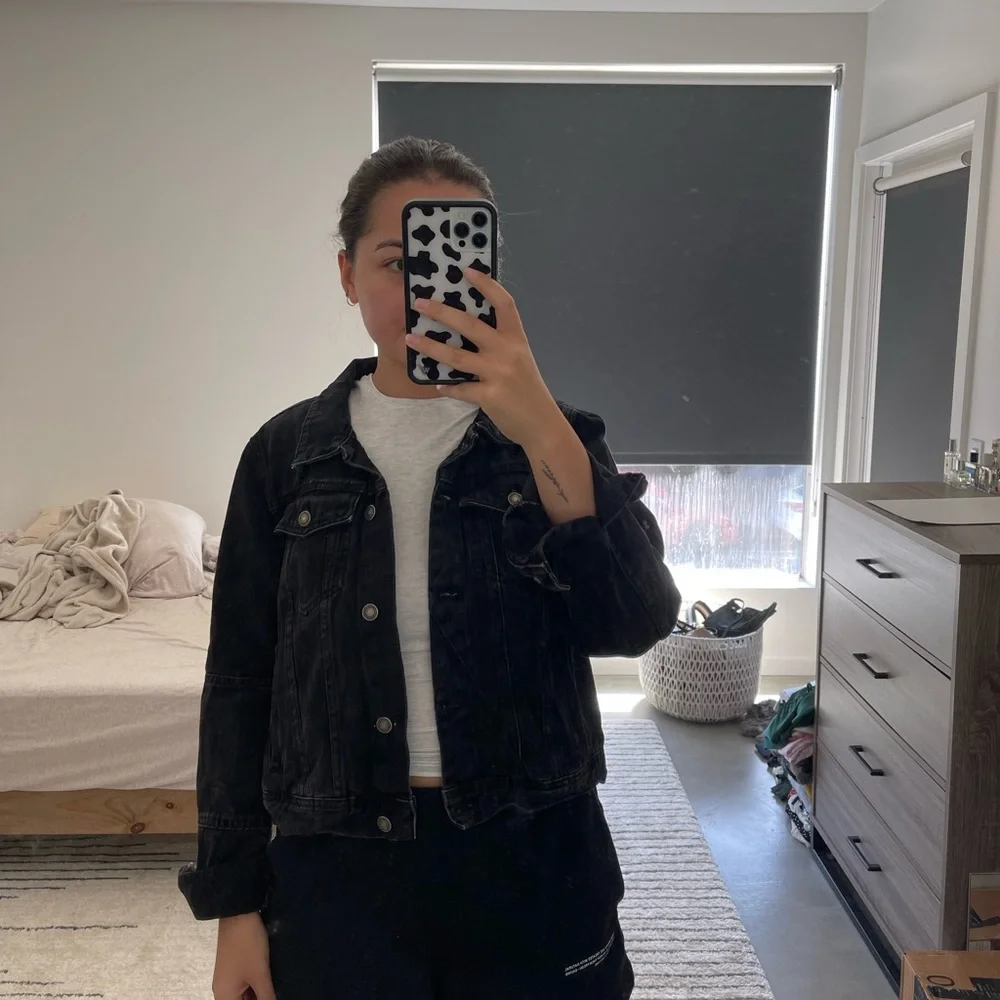 Free People Black Denim Jean Jacket - Picture 2 of 2